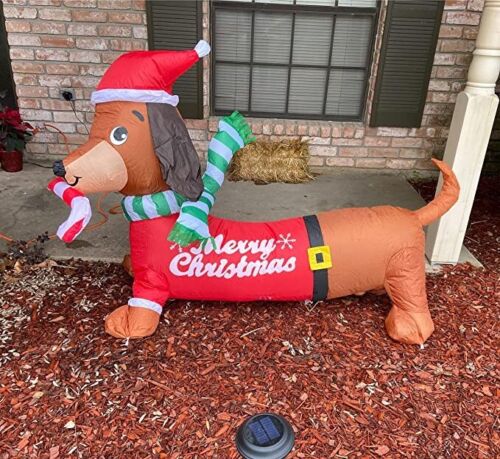 Yard decor Outdoor Christmas Inflatable Dog Blow Up 5FT With LED Lights