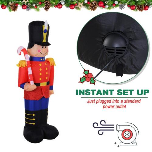 Inflatable Nut Cracker Blow-Up Toy Soldier LED Christmas Yard Decoration 6 FT