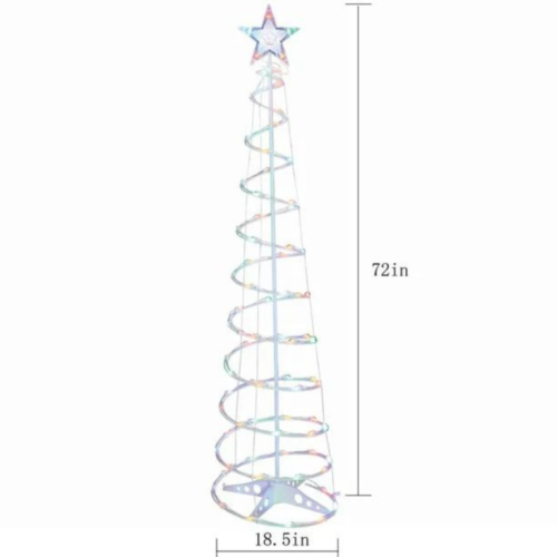 Light-Up LED Multicolor Spiral Christmas Tree 80 Lights