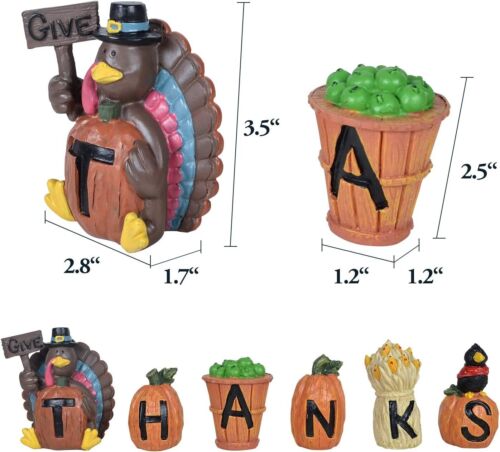 Thanksgiving Home Decoration Blocks Give Thanks 6 Pieces Hand-Paint