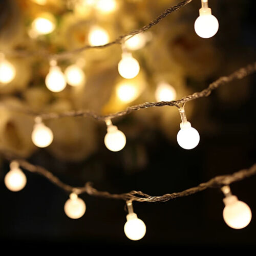 50 LED Ball String Fairy Lights Battery Operated Christmas Wedding Party Decors