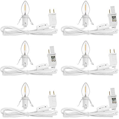 Blow Light Cord with Candle LED Light Bulb Christmas Village Accessories 6FT
