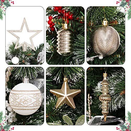 Christmas Tree Ornaments Set 78 Pack Christmas Ornaments Decorations for Christmas