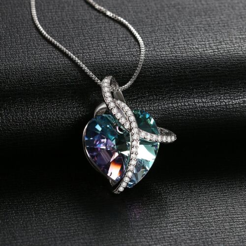 Love Heart Jewelry Necklace Made with Swarovski Elements Crystal