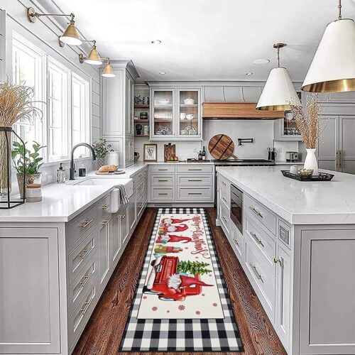 Christmas Runner Rug 2x6, Non-Slip and Washable Winter Holiday Floor Runner Area