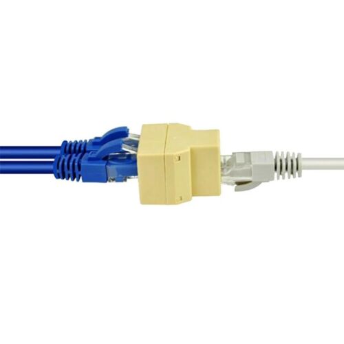 1PC 1 To 2 Ways LAN Ethernet Cord Network Cable RJ45 Female Splitter Adapter