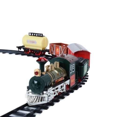 Electric Christmas Train Tracks Set Lights Sound Kids Toy Gift Tree Decor