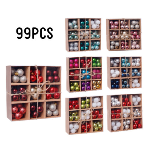 99Pcs Christmas Balls Tree Hanging Pendant Home Party Decor New Year Decoration