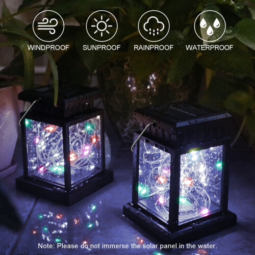 Solar Lantern Hanging LED Light Yard Outdoor Garden Lamp Xmas Party Decor USA