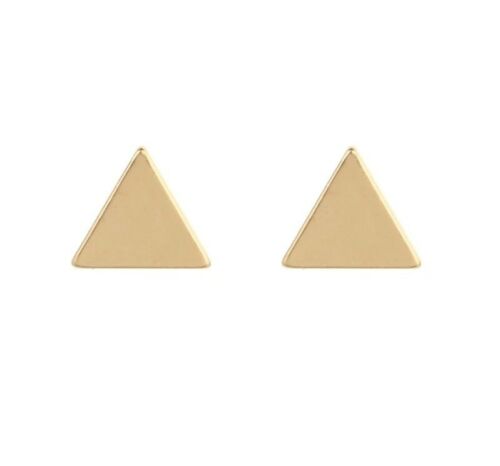 Black Silver Color Alloy Punk Triangle Flash Stud Earrings