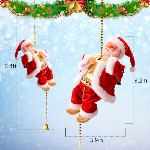 Animated Musical Santa Claus Electric Climbing Ladder Christmas Decor Kids Doll