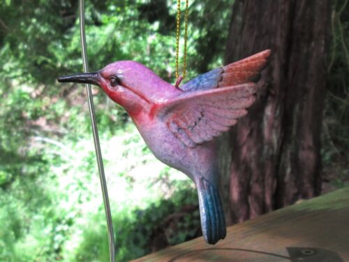 Hummingbird Hanging Ornament 4" Polystone Bird Choose from 3 Colors