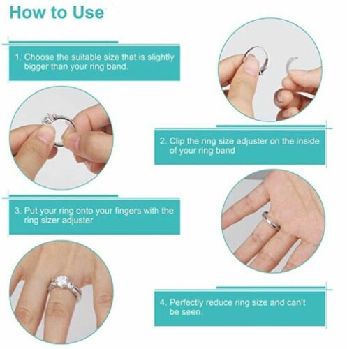 8 Pcs Ring Size Adjuster Invisible Clear Ring Sizer Jewelry Fit Reducer Guard