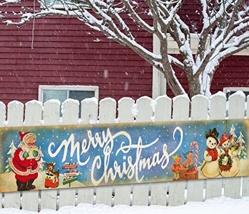 Large Vintage Christmas Decorations Outdoor Yard Sign Vintage Merry Christmas