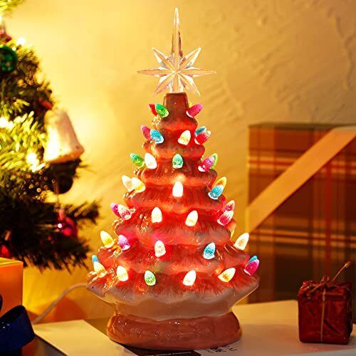 10" Ceramic Christmas Tree Tabletop Christmas Tree