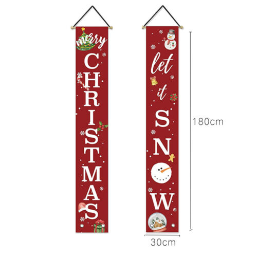 Merry Christmas Banner Flag Wall Hanging Door Hanging Porch Sign