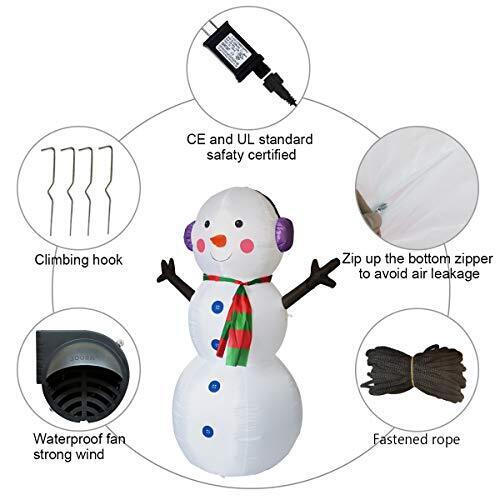 Inflatable Christmas Snowman with LED Lights Blow up Christmas Yard Decor 6 FT