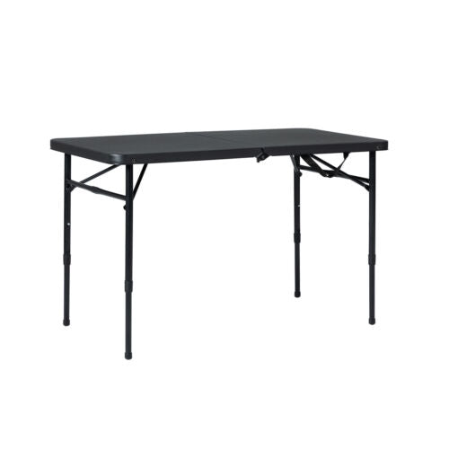 40" Plastic Adjustable Height Fold-in-Half Folding Table, Rich Black