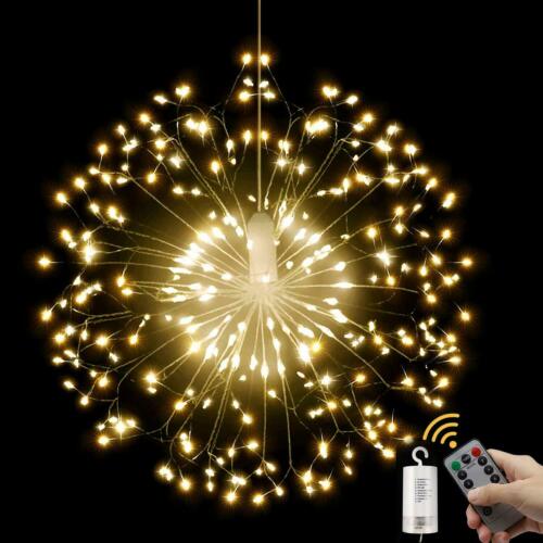 150 LED Hanging Firework LED Fairy String Light 8 Modes Remote Christmas Party