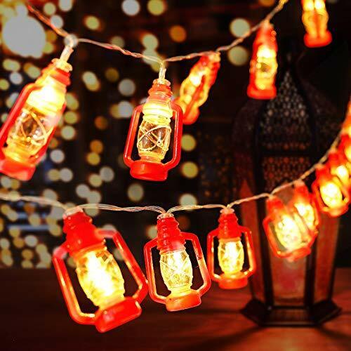 30 LED Red Lantern Mini Kerosene String Lights for Patio Garden Holiday