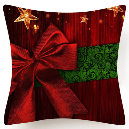 Throw PILLOW COVER Christmas Red White Xmas Double-Sided Cushion Case 18x18" USA