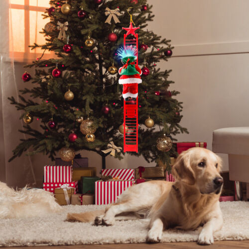 Animated Musical Santa Claus Electric Climbing Ladder Christmas Decor Kids Doll