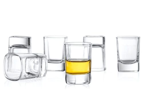 Shot Glasses Set of 6, 2 Oz Heavy Base Dishwasher Safe Shot Glasses