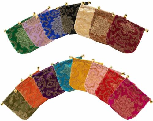 16~32 Silk Brocade Jewelry Pouch Bag Drawstring Coin Purse Gift Bag Value Set