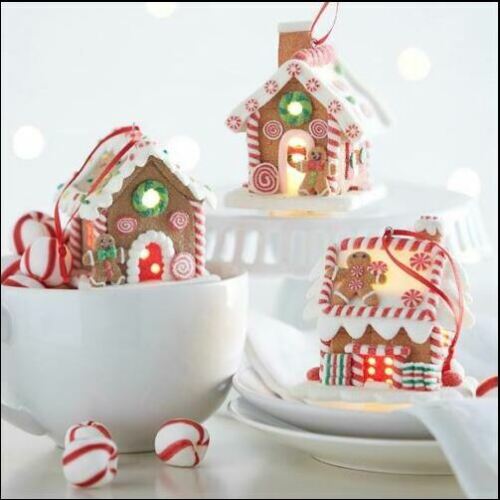 Gingerbread House LED Light Christmas Ornaments Decoration