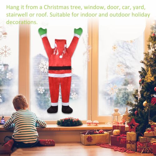 Christmas Hanging Santa Claus Decoration Yard Climbing Xmas Party Indoor Outdoor