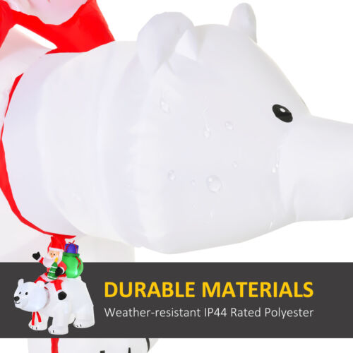 6' Inflatable Christmas Santa Claus Riding Bear, Blow-Up Outdoor Display w/ LEDs