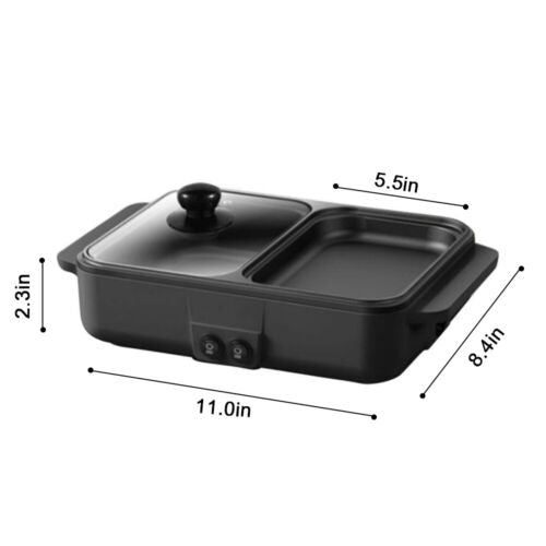 Non-Stick Electric Hot Pot BBQ Grill Smokeless Baking Pan