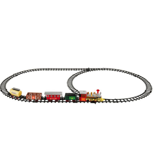 Electric Christmas Train Tracks Set Lights Sound Kids Toy Gift Tree Decor