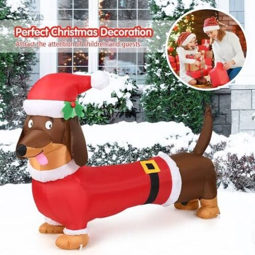 Yard decor Outdoor Christmas Inflatable Dog Blow Up 5FT With LED Lights