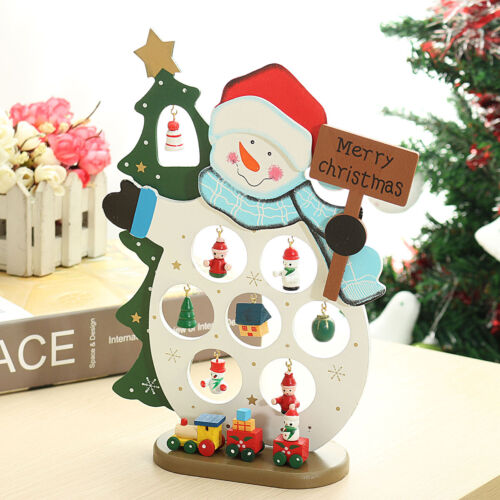 Christmas Wooden Snowman Decoration DIY Hanging Pendant Xmas Home Ornaments