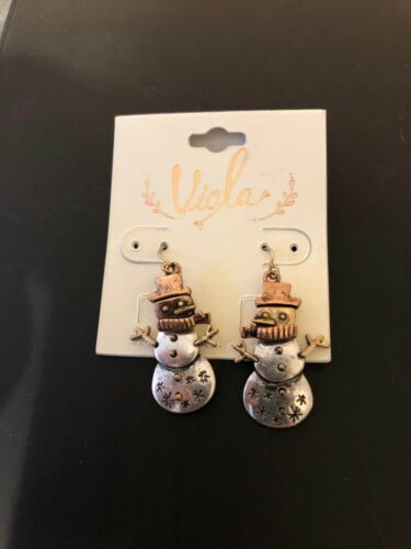 Women Fashion Jewelry 925 Silver Filled Christmas Snowman Dangle Hook Earrings