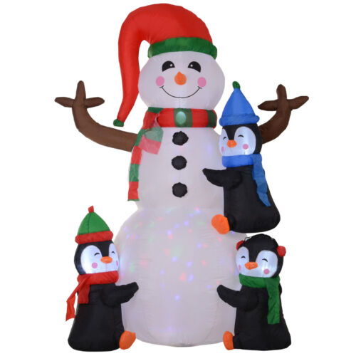 6' Light Up Inflatable Snowman  Penguin Christmas Lawn Decoration