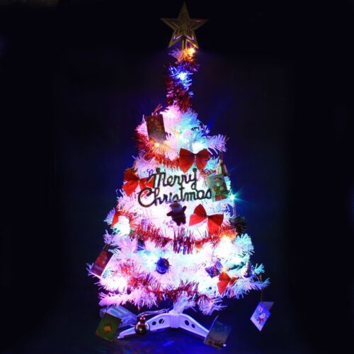 2 FT Tabletop Artificial Small Mini Christmas Tree with LED Light & Ornaments