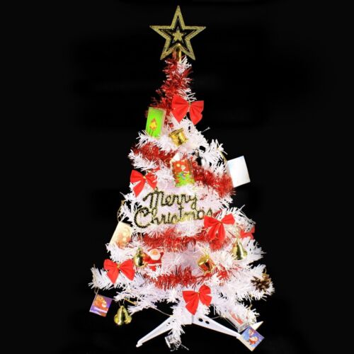 2 FT Tabletop Artificial Small Mini Christmas Tree with LED Light & Ornaments