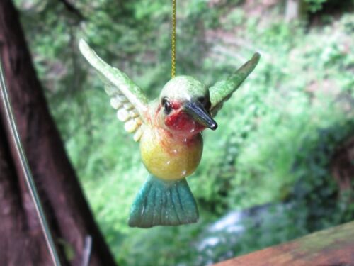 Hummingbird Hanging Ornament 4" Polystone Bird Choose from 3 Colors