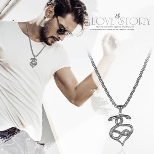 Gothic Men's Stainless Steel Animal Snake Pendant Necklace Chain 22" Jewelry