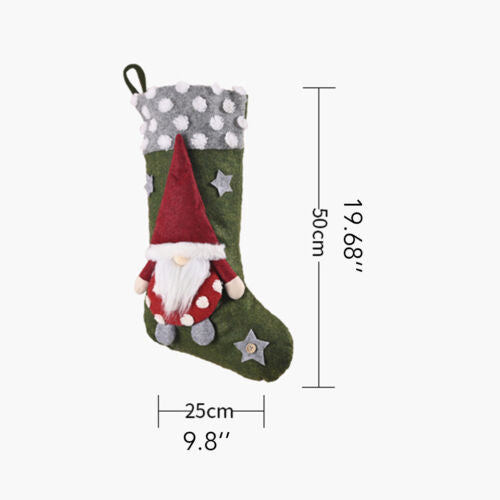 19'' Christmas Stockings Xmas Santa Socks Large Candy Gift Bag Home Party Decor