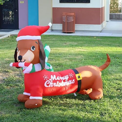 Yard decor Outdoor Christmas Inflatable Dog Blow Up 5FT With LED Lights