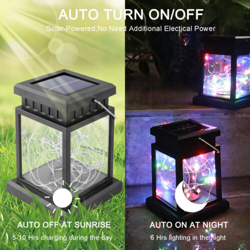 Solar Lantern Hanging LED Light Yard Outdoor Garden Lamp Xmas Party Decor USA