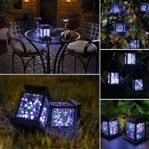 Solar Lantern Hanging LED Light Yard Outdoor Garden Lamp Xmas Party Decor USA