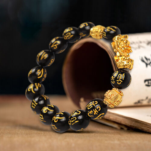 Feng Shui Black Obsidian Beads Bracelet Attract Wealth & Good Luck