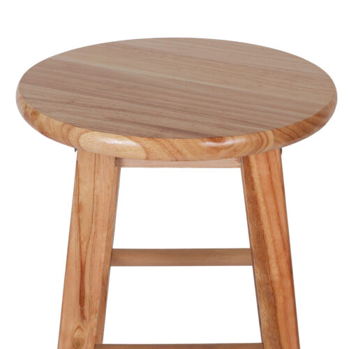 24" Solid Wood Counter Stool Backless Round Seat Kitchen Island Pub Bar Stools