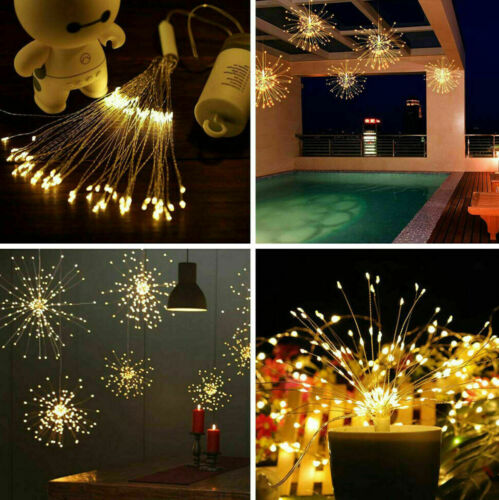 150 LED Hanging Firework LED Fairy String Light 8 Modes Remote Christmas Party