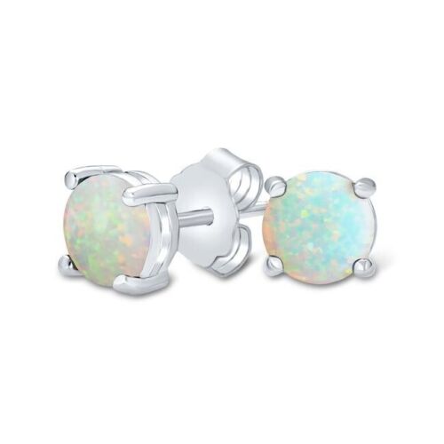 925 Sterling Silver CZ Stud Earrings Cubic Zirconia Opal Women 4PC Set