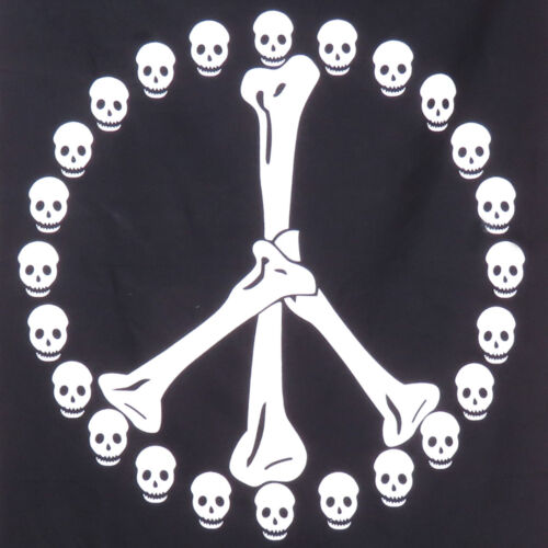 Peace Sign Skull Bones Black White Wall Poster Hippie Wall Decor Tapestry